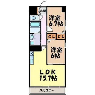 MAPLE ANEST SHINSAKAE【3階】の間取り