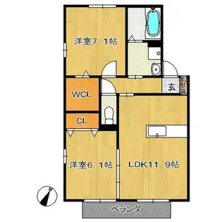 ヴィエントⅡ【2階】の間取り