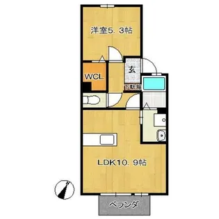 ミルキーウェイ B【2階】の間取り