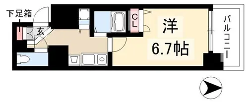 ライジングコート名古屋駅南【0404号室】の間取り
