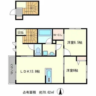シャーメゾン・リヴィエールブランシュドゥノール【2階】の間取り