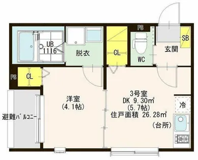 Le・Ange 壱番館【1階】の間取り