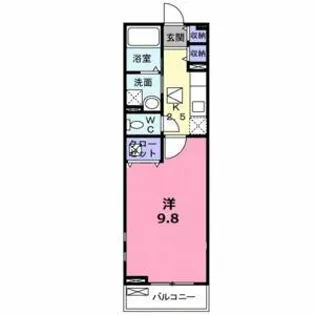 ル・シェモア【203号室】の間取り