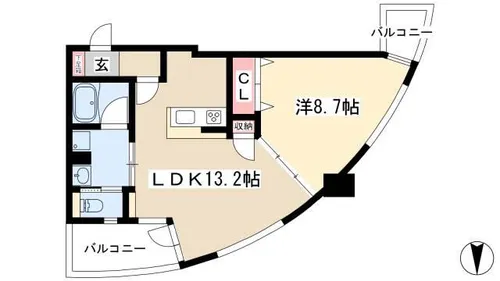 ドゥーエ上前津【0602号室】の間取り