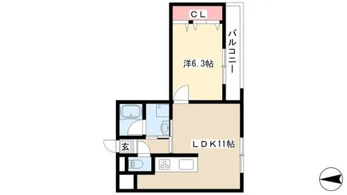 K&Sブロス【103号室】の間取り