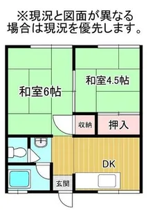 加太アパート【2A号室】の間取り