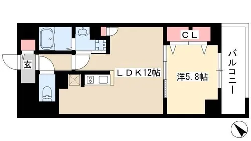 グランルクレ新栄イースト【0501号室】の間取り