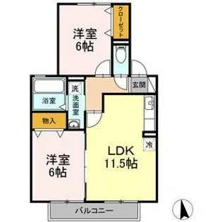 ネオステージ B棟【202号室】の間取り