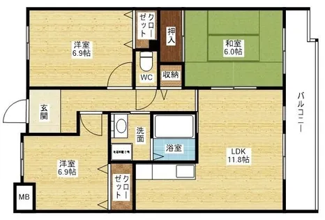 ラフィーネフォレスタ【3階】の間取り