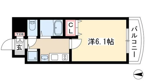 プレサンス覚王山D-StyleⅡ【202号室】の間取り