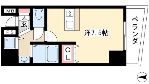 プレサンス覚王山D-StyleⅡ【5階】の間取り