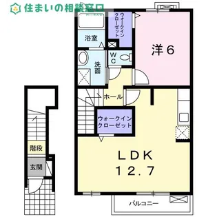 愛知県岡崎市坂左右町字堤上【アパート】の間取り