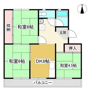 蒲郡ハイツ【5D号室】の間取り