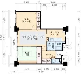 酉島リバーサイドヒルなぎさ街20棟【3608号室】の間取り