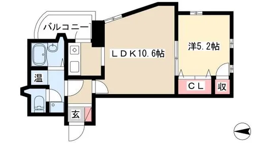 1LDKの間取り画像