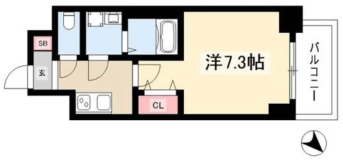 S-RESIDENCE志賀本通North【601号室】の間取り