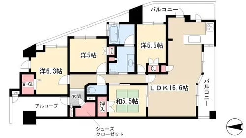 グランカーサ上前津【0905号室】の間取り