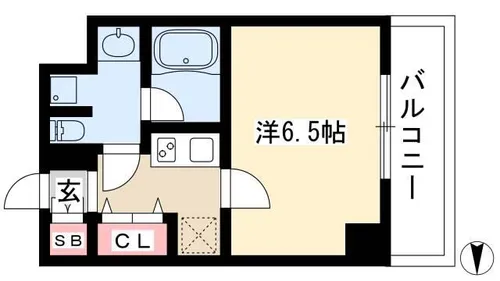 レジディア高岳【12階】の間取り