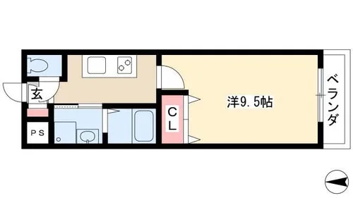 ロイヤルコート天王【205号室】の間取り