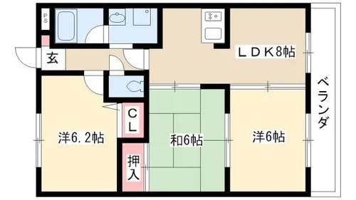 パティオ法華【302号室】の間取り