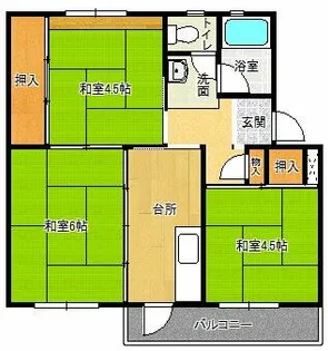 有野団地【B55-306号室】の間取り