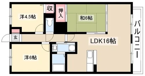 グランドヒルズ小碓1番館【303号室】の間取り