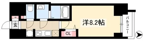 プレサンス広小路通パルス【1103号室】の間取り
