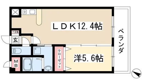 ドルチェ茶屋ヶ坂【1002号室】の間取り