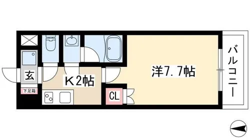リヴシティ栄弐番館【0202号室】の間取り