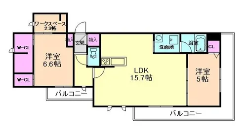 サンビレッジ大和【2階】の間取り