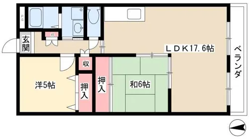 ポートシティ高木Ⅱ【4階】の間取り