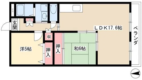 ポートシティ高木Ⅱ【4階】の間取り