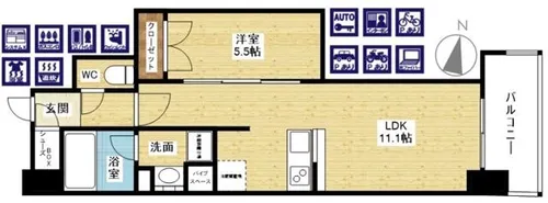 リビオメゾン新大阪【5階】の間取り