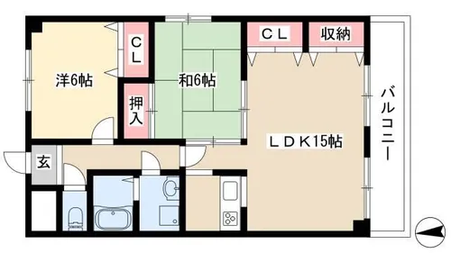 第一ヤマサマンション【301号室】の間取り