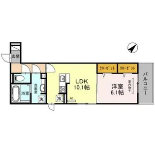 太秦レジデンス W棟【3階】の間取り