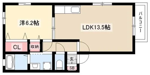 フローラ東山【101号室】の間取り