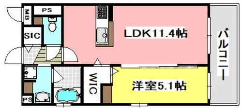 アクアプリータ【210号室】の間取り