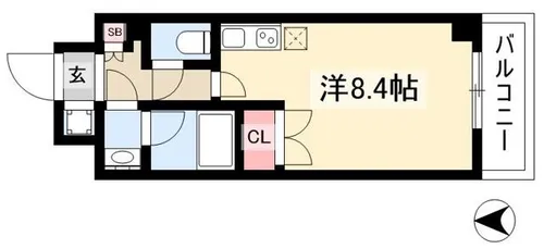 リヴシティ栄弐番館【0406号室】の間取り