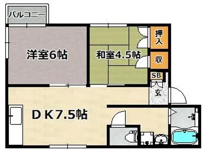 エイシンハイツ【2階】の間取り