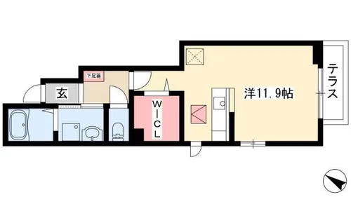 グランシャローⅣ【102号室】の間取り