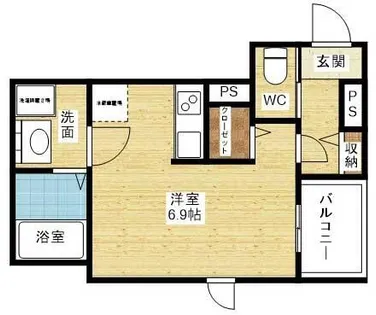 ハーモニーテラス三津屋南【2階】の間取り