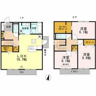 ランドルWコート【101号室】の間取り
