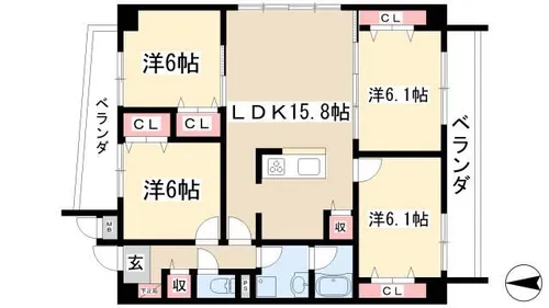 OSM植田・壱番館【1階】の間取り