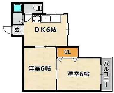 CRASIS西山【101号室】の間取り