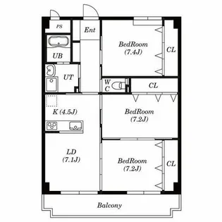 エトワールミツワ【2階】の間取り