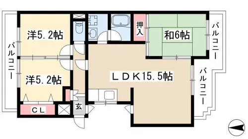 グレイスコート原【202号室】の間取り