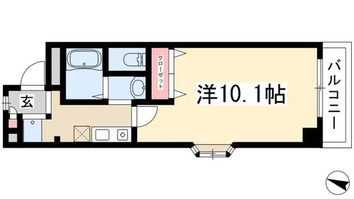 シャンテ植田山【1階】の間取り