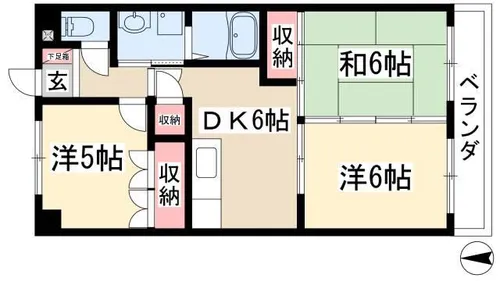 セントラルハイツ中平【1階】の間取り