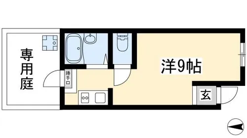 ハートイン野並【1A号室】の間取り