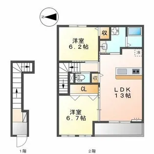 エクレール【2階】の間取り